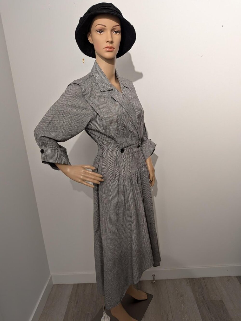 By Malene Birger Houndstooth Trench Wrap Midi Dress
